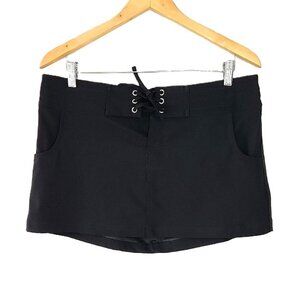 La Blanca Women's Black Sport Lace-Up Mini Skirt size M Bathing Suit Cover Up